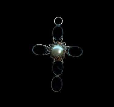 Croix onyx & perle
