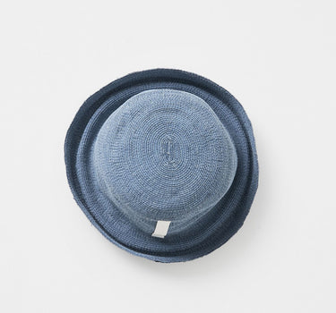 Chapeau lin bleu délavé