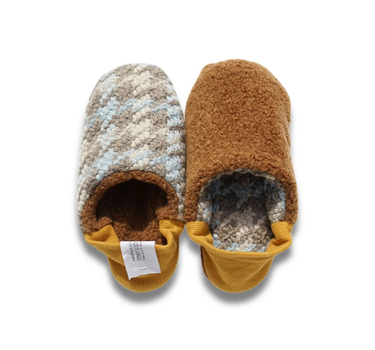 Chausson Roving check & Quilted boa