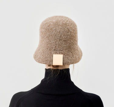 Chapeau cloche - black merino Dark Brown