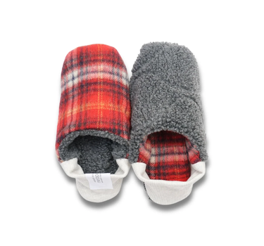 Chausson Shaggy tartan &quilted boa