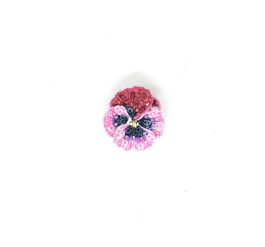 Broche Rose Pansy Button