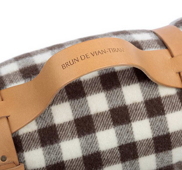 Sangle plaid - Cuir naturel