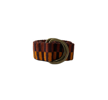 Ceinture fringes - double rayure marron/Orange
