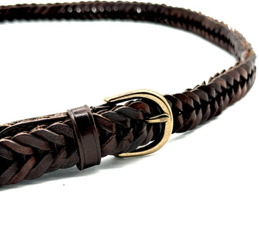 Ceinture tressée marron