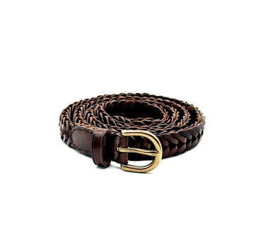 Ceinture tressée marron