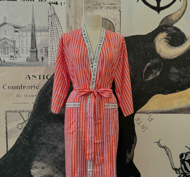 Peignoir Moustique orange & rose