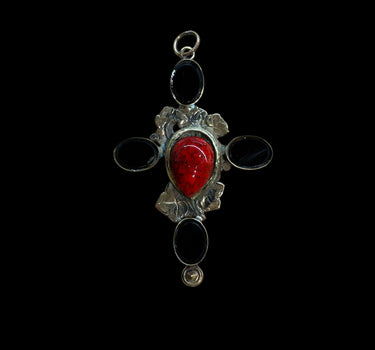 Croix onyx & rouge