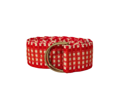 Ceinture fringes petits carreaux - Orange et rouge
