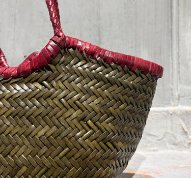 Nantucket Bag Bi-colour Khaki/Bordeaux
