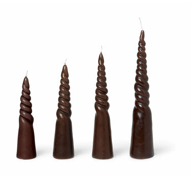 Ensemble de 4 bougies torsadées
